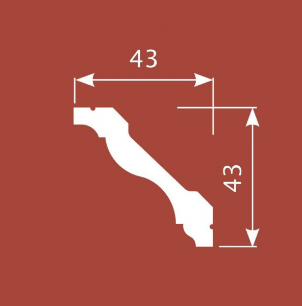 Потолочный карниз Cosca КX017, 43х43